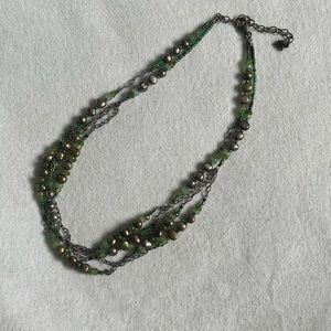 Silpada Sterling 925 Green Pearl Aventurine Jade bead 17” Necklace
